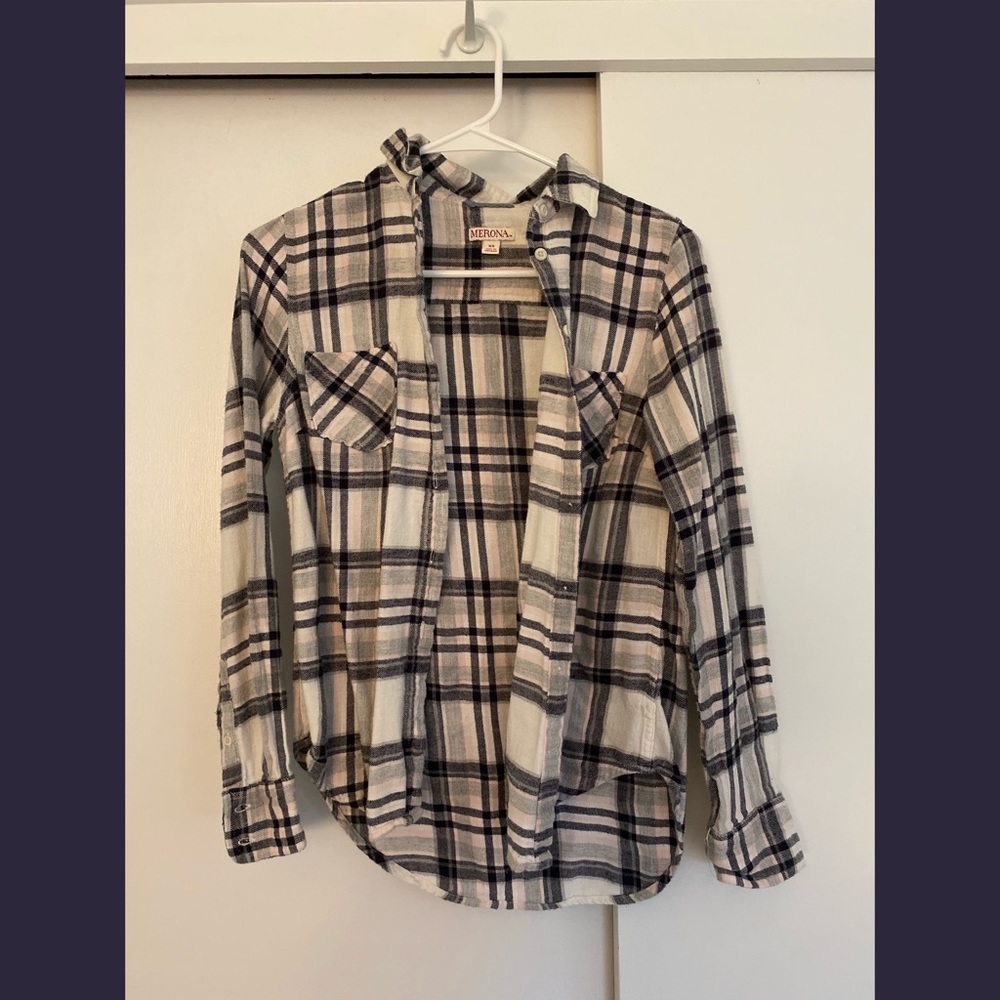 navy blue gray and pink flannel